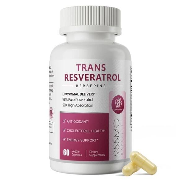iMATCHME Other - iMATCHME Resveratrol Supplement, 98% Pure Trans Resveratrol 600mg with Liposomal